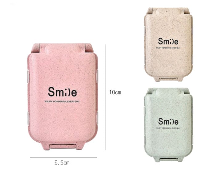 Charming 'Smile' Portable Eco Pill Box with 8 Compartments – Your Stylish Medication Companion - Builditfy