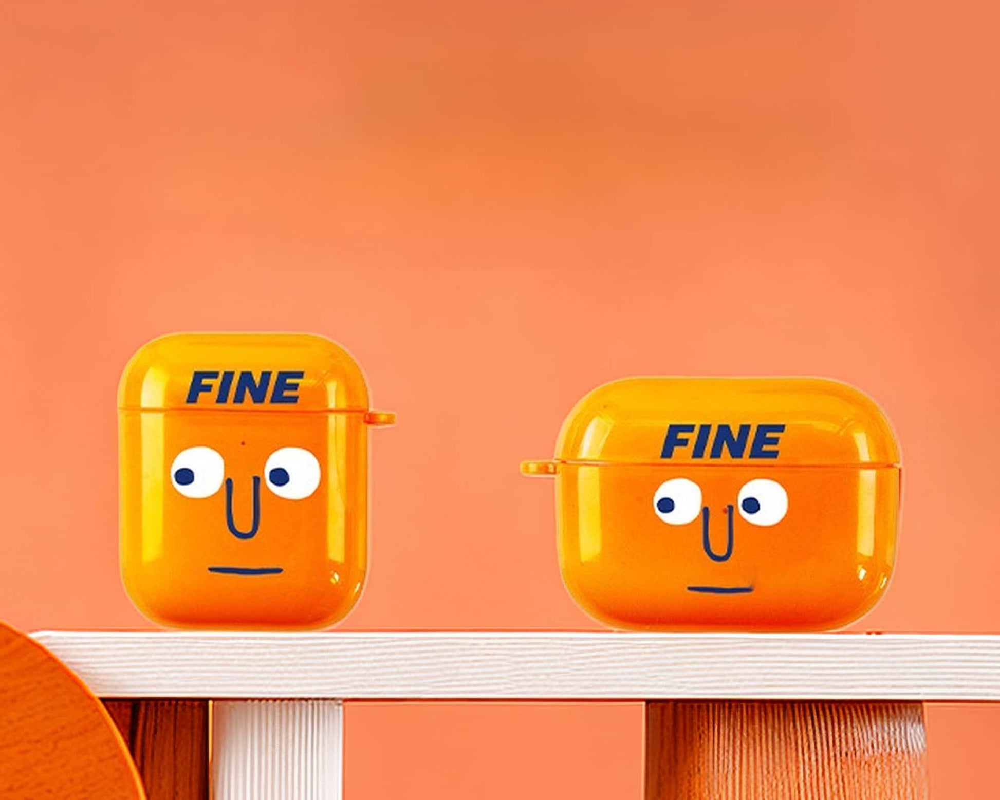 Funky Orange AirPods Case - Quirky Protective Silicone Cover for Apple AirPods 1, 2 & Pro (1st Gen) - Builditfy