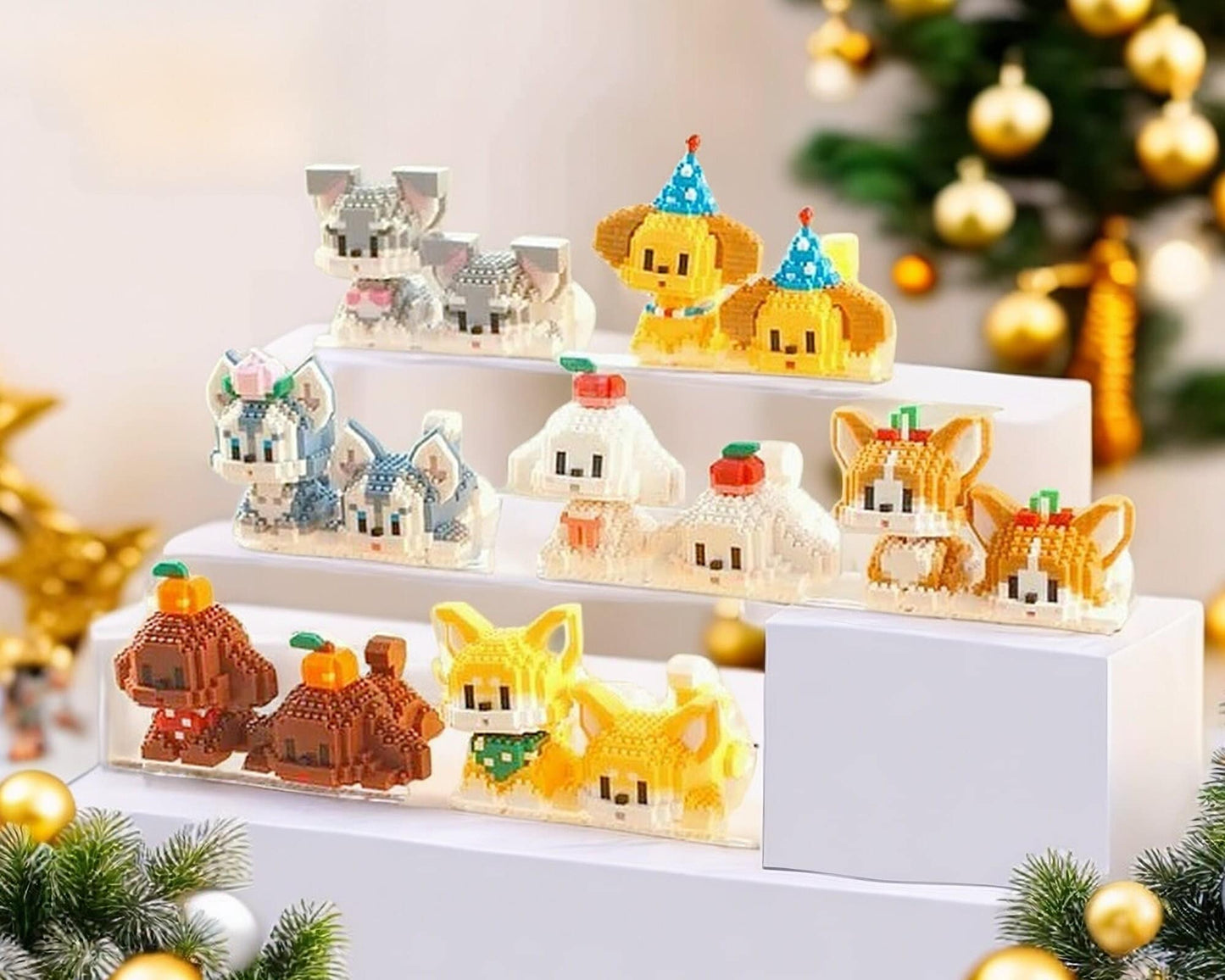 DIY Adorable Interchangeable Pose Dog Nano Blocks Building Kit - Collectable Canine Figurines with Dual Assembly Options - Builditfy