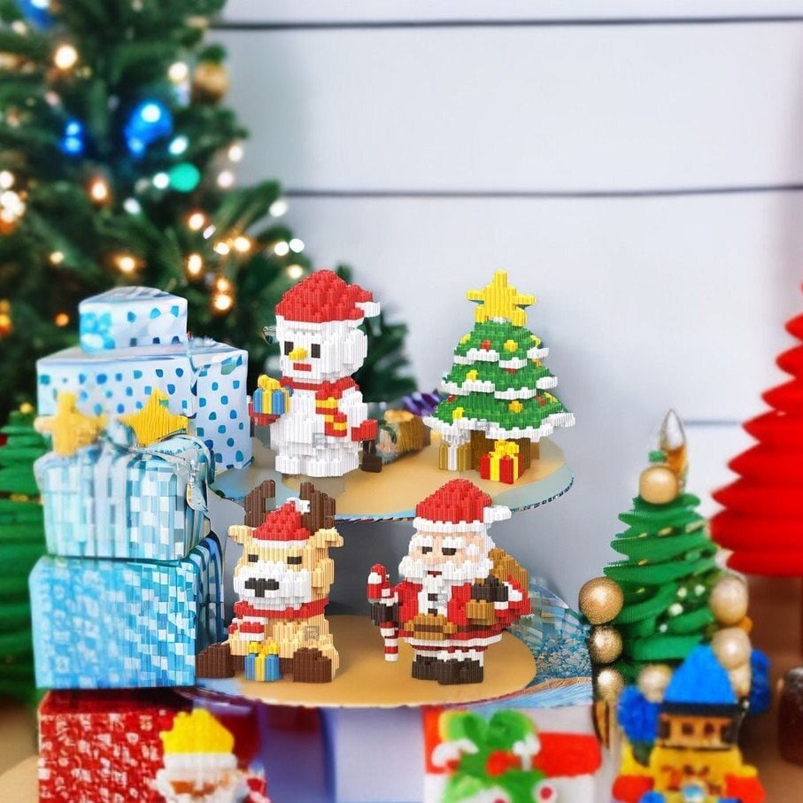 DIY Magical Christmas Moments: DIY Building Blocks Kits - Santa, Reindeer, Snowman, and Christmas Tree Decor - Builditfy