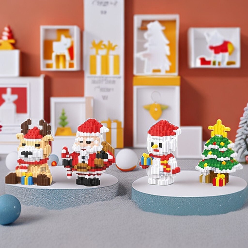 DIY Magical Christmas Moments: DIY Building Blocks Kits - Santa, Reindeer, Snowman, and Christmas Tree Decor - Builditfy