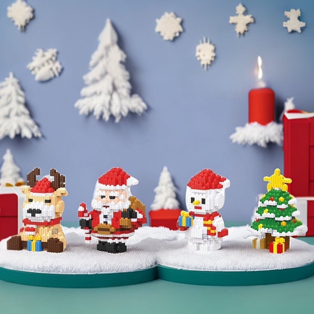 DIY Magical Christmas Moments: DIY Building Blocks Kits - Santa, Reindeer, Snowman, and Christmas Tree Decor - Builditfy