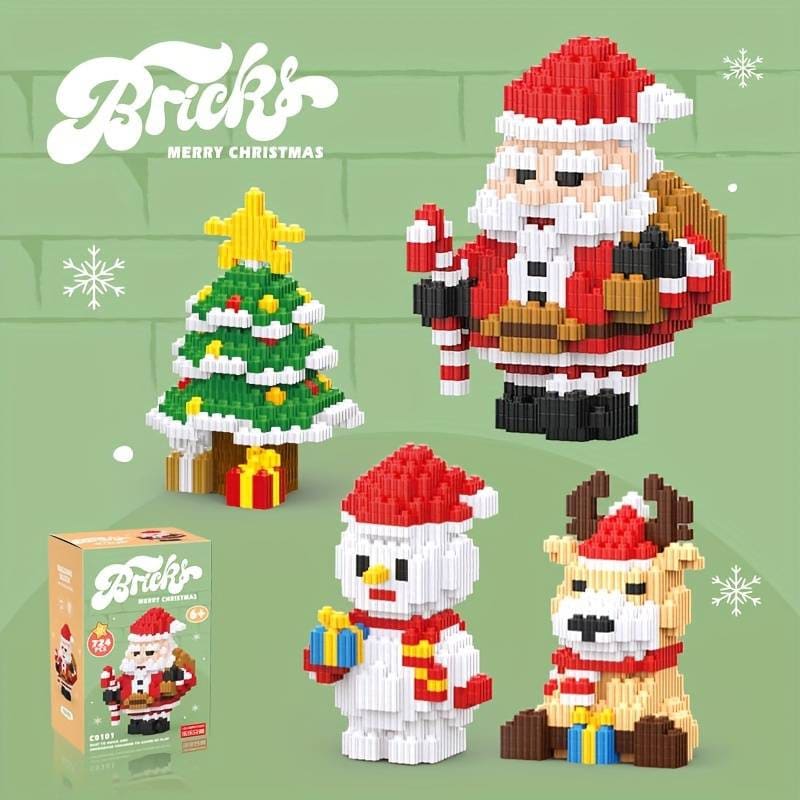DIY Magical Christmas Moments: DIY Building Blocks Kits - Santa, Reindeer, Snowman, and Christmas Tree Decor - Builditfy