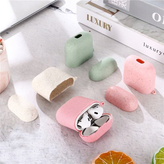 Eco-Friendly Wheat Straw AirPods Case Cover - Stylish Protection for Apple AirPods 1, 2, and Pro (1st Gen) - Builditfy