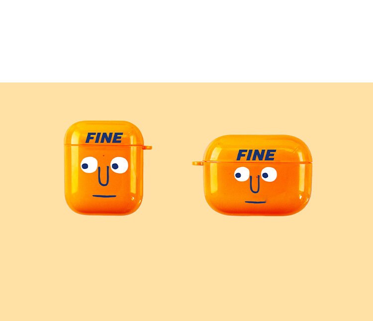 Funky Orange AirPods Case - Quirky Protective Silicone Cover for Apple AirPods 1, 2 & Pro (1st Gen) - Builditfy