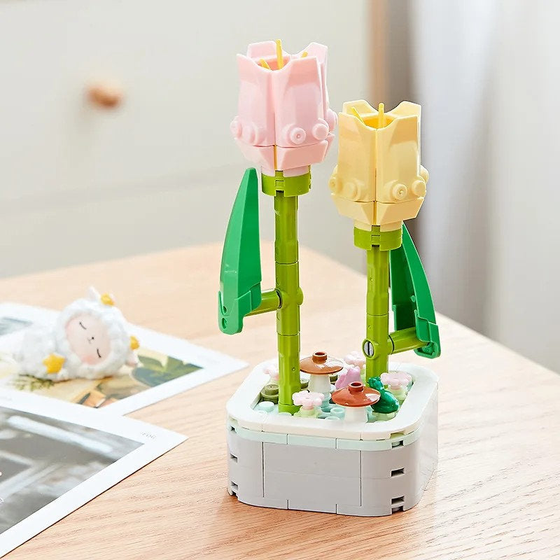 DIY Flower Building Blocks: Eternal Blooms for Your Home Decor and Indoor Garden - Builditfy