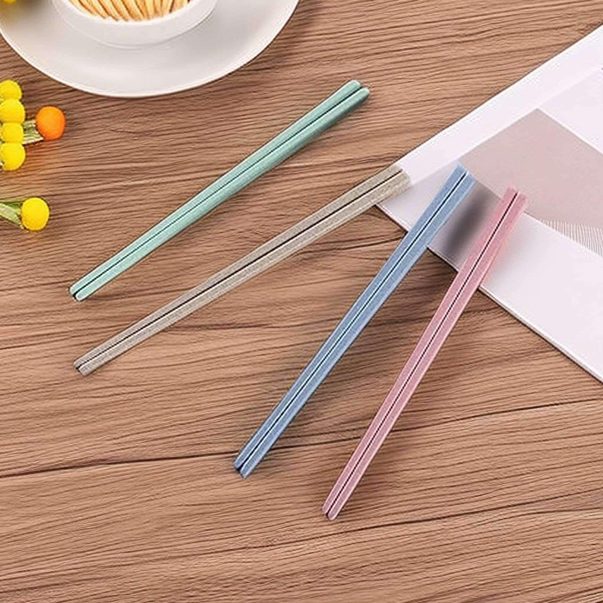 Sustainable Wheat Straw Chopsticks Set - 4 Pairs, Eco-Conscious Dining Essentials - Builditfy