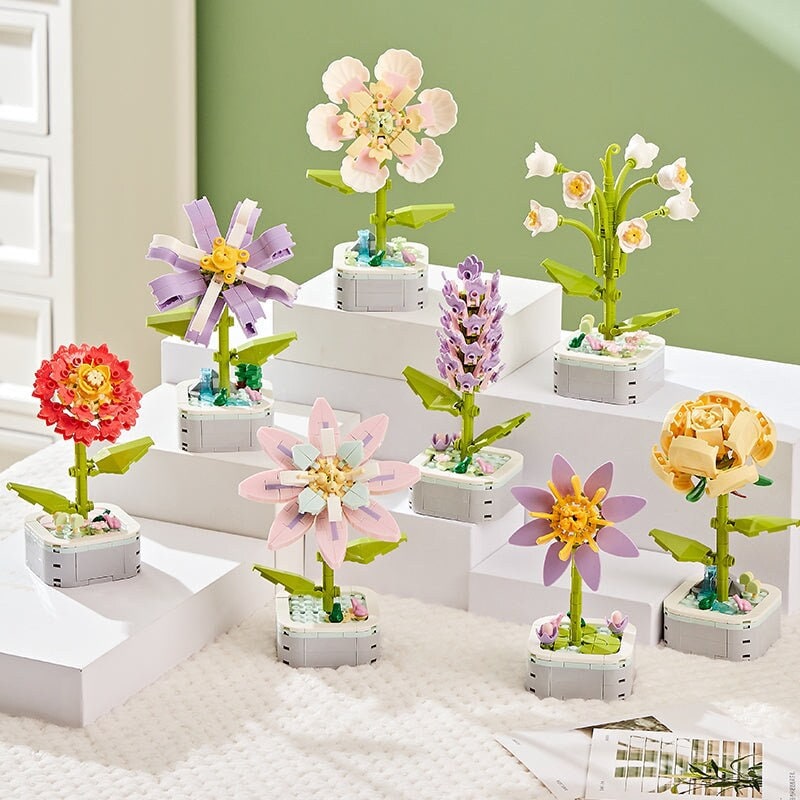 DIY Flower Building Blocks Set: Bring the Timeless Beauty of Yellow Roses, Lilacs, Gardenias, and More into Your Home Decor - Builditfy
