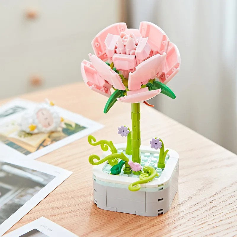 DIY Flower Building Blocks: Eternal Blooms for Your Home Decor and Indoor Garden - Builditfy