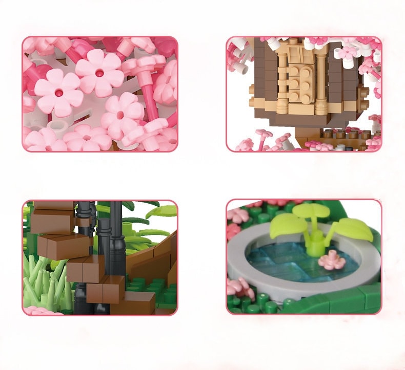 Build-Your-Own Enchanting Cherry Blossom Treehouse Building Kit - 2008 pcs, Detailed Collectible Model - Perfect for Experienced Builders - Builditfy