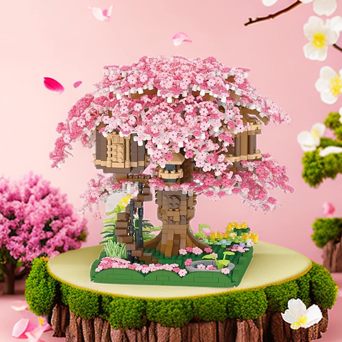 Build-Your-Own Enchanting Cherry Blossom Treehouse Building Kit - 2008 pcs, Detailed Collectible Model - Perfect for Experienced Builders - Builditfy