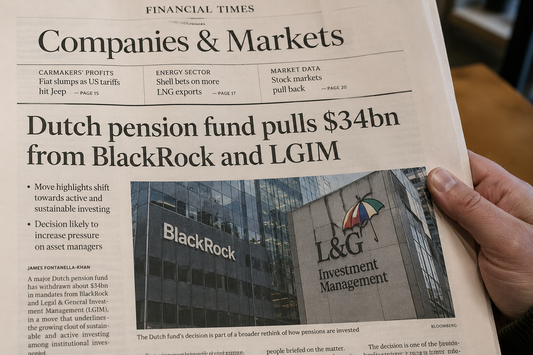 Sustainable Shift: Dutch Pension Fund Withdraws $34B from BlackRock, LGIM