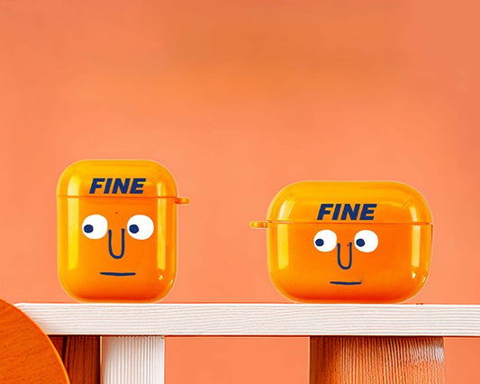 Funky Orange AirPods Case - Quirky Protective Silicone Cover for Apple AirPods 1, 2 & Pro (1st Gen) - Builditfy